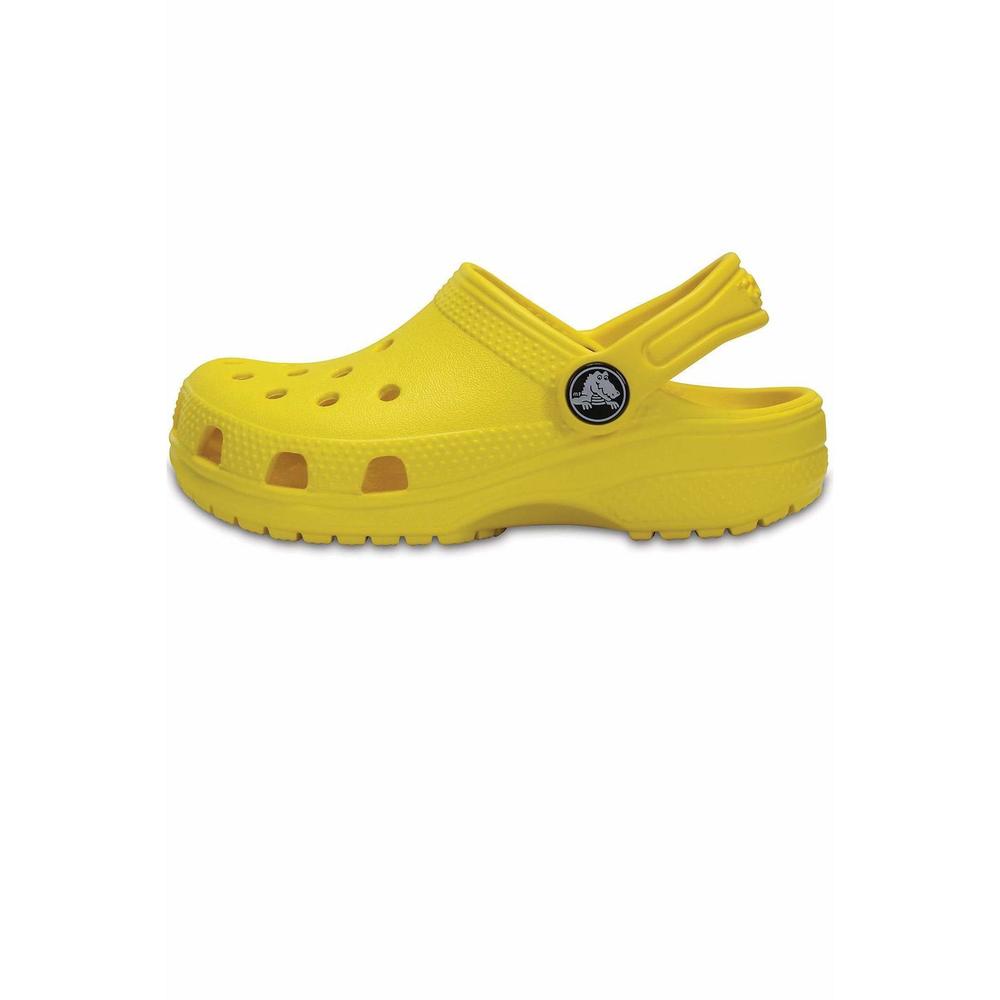 CROCS UNISEX-CHILD CLASSIC CLOGS, LEMON, 1 LITTLE KID